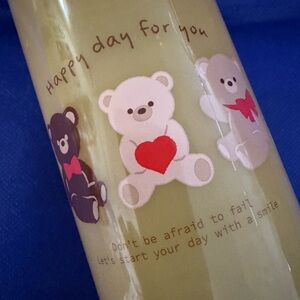 🐻❤️ BEARy cute “Happy Day for You” positivity bears themed plastic water bottle.